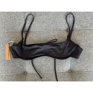 SKIMS Recycled Swim Micro Scoop Bikini Top Onyx Black XL‎ BT-SCP-2785 NWT